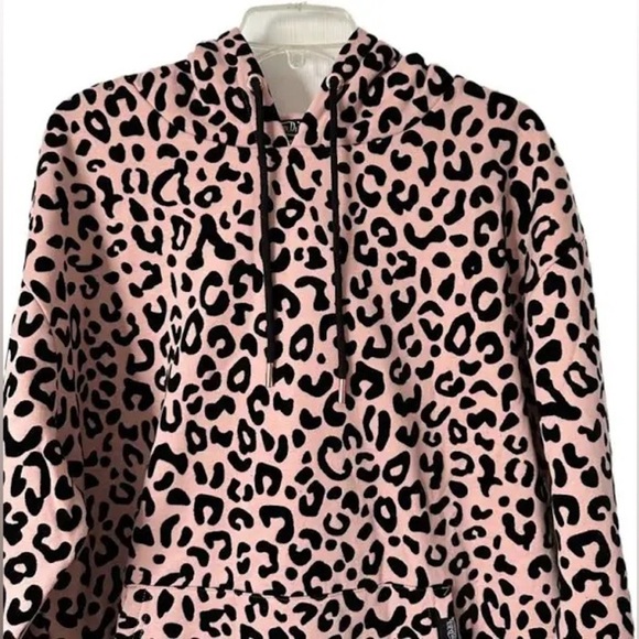Von Dutch Unisex Dirty Pink Cheetah Hoodie Size Medium NWTS - Picture 2 of 4